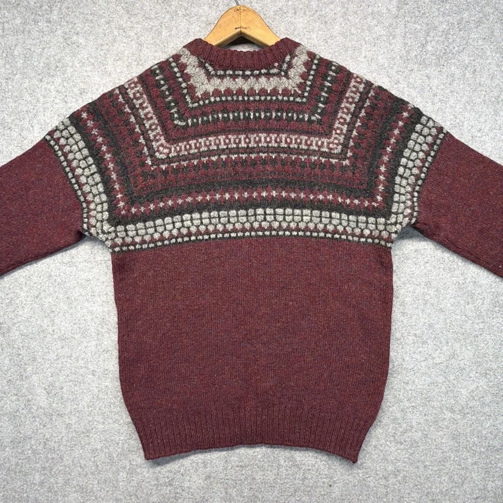 Lord Jeff 100% Shetland Wool Sweater Men's Medium Fair Isle Made in Scotland
